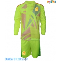 Camisa de time de futebol México Goleiro Replicas 2º Equipamento Infantil Copa America 2024 Manga Comprida (+ Calças curtas)
